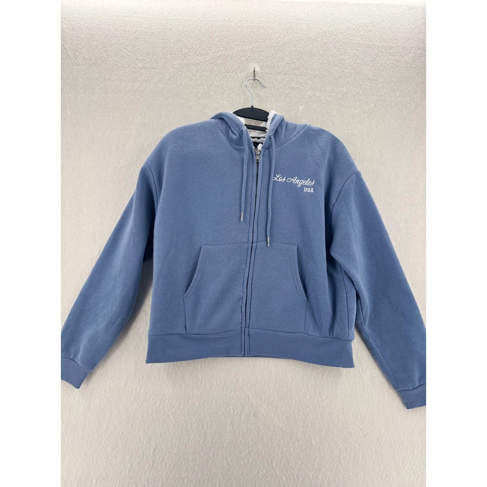Sugarkiss - Zip Up Hoodie Sherpa Lined Los Angeles - Blue - Medium - Womens